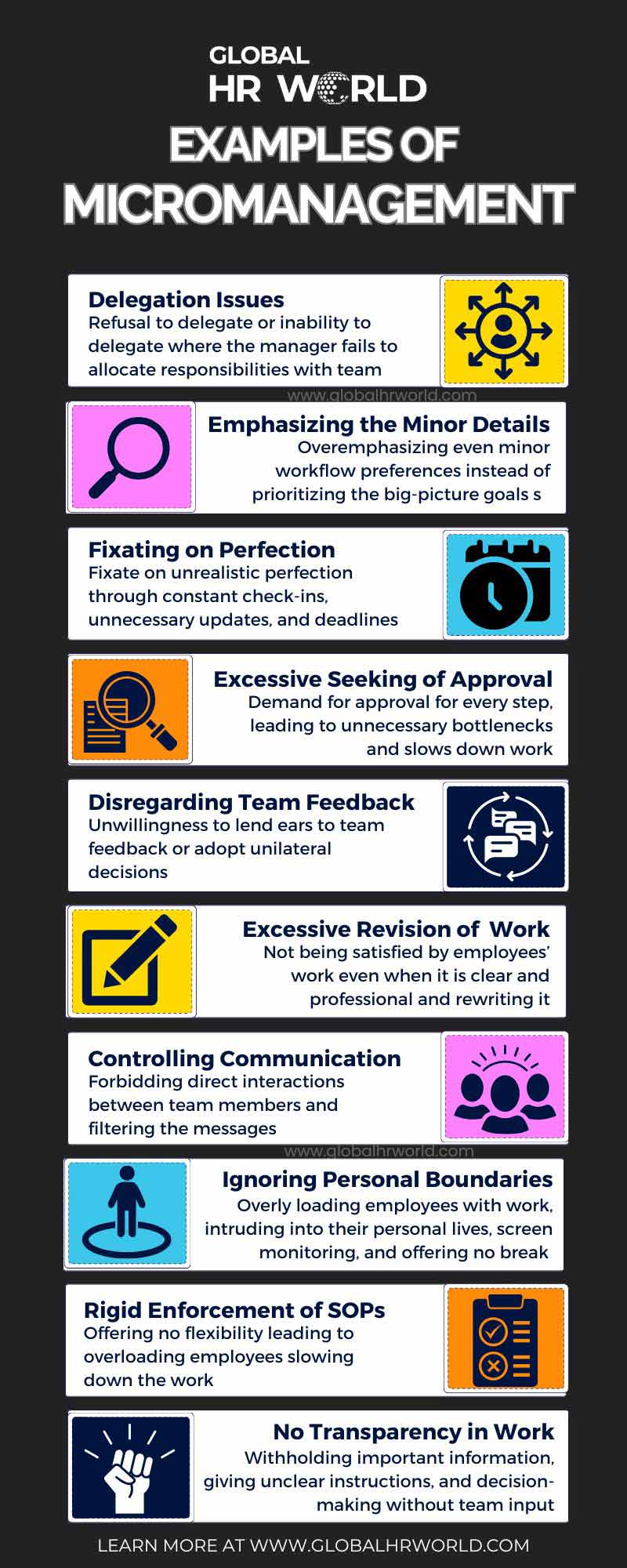 Examples of Micromanagement Examples of Micromanagement